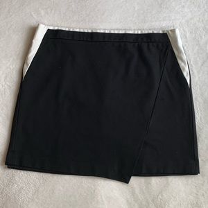 WHBM Lined Black Mini Skirt w/White Accents